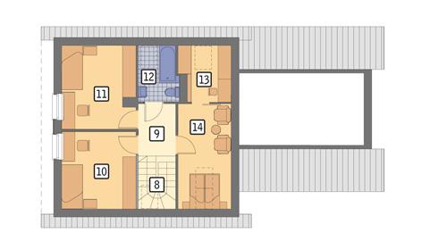 Rzut poddasza POW. 53,9 m²