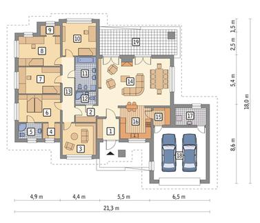 RZUT PARTERU POW. 162,0 m²
