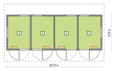 RZUT PARTERU POW. 52,0 m²